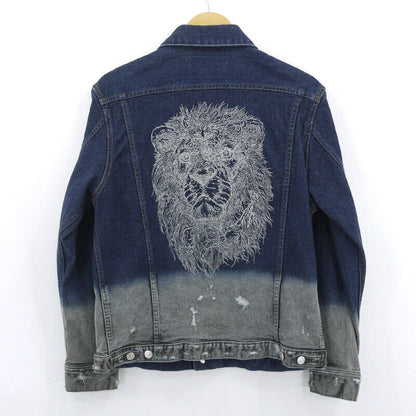 Roarguns Denim Jacket Embroidered Lion Gradation Color Special Processing Satosh