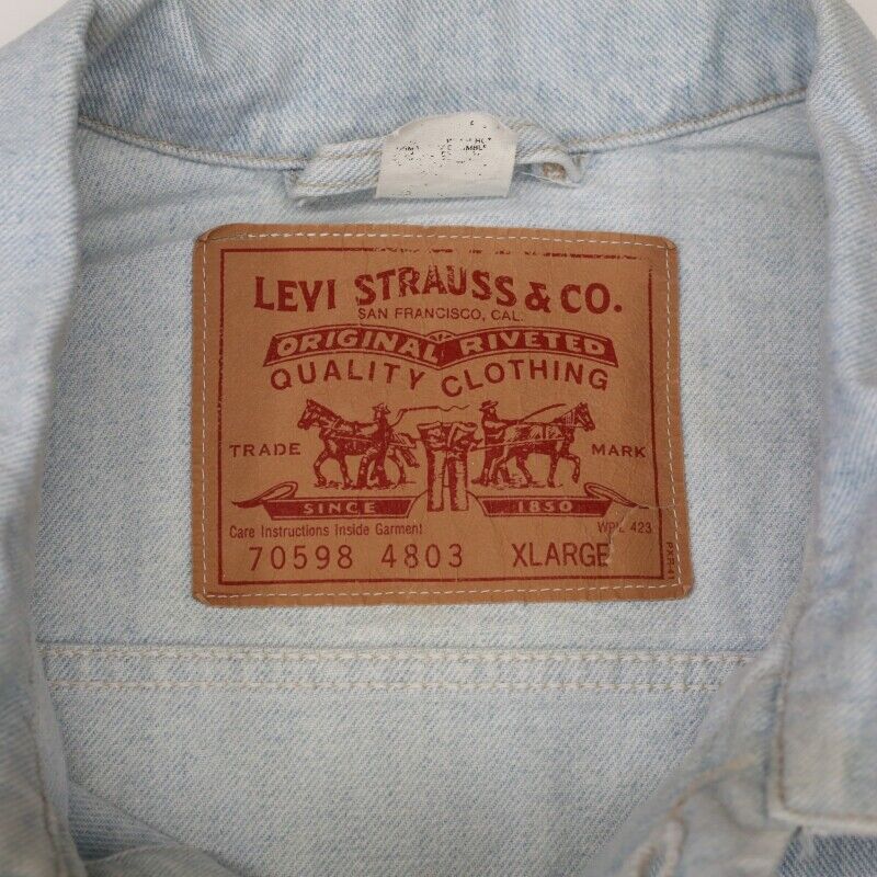 Levi's Denim Jacket 70598 4803 Blue XL Vintage American Old Clothing