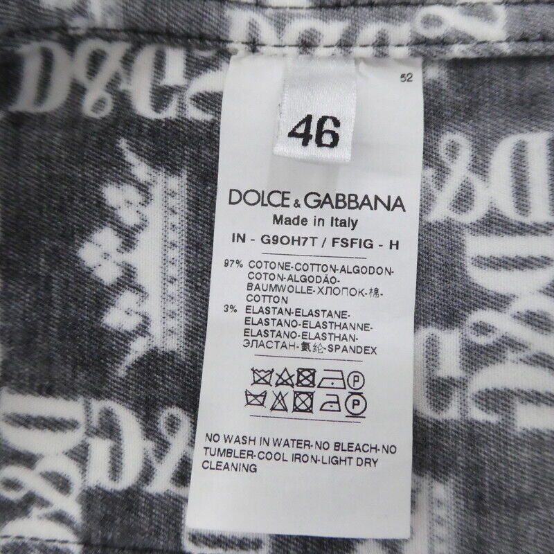 Dolce Gabbana Logo Check Denim Jacket All-Over Pattern Trucker G90H7T Fsfig Dome