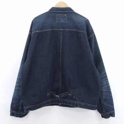 Sapeur Paint Processing Vintage Denim Jacket Indigo Size XL F095