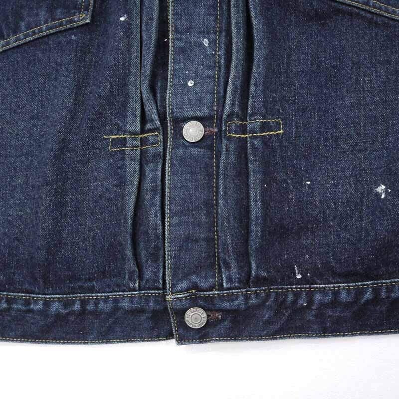 Sapeur Paint Processing Vintage Denim Jacket Indigo Size XL F095