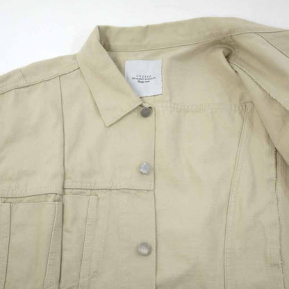 Unused Us1267 Denim Jacket Beige Size 4 F096