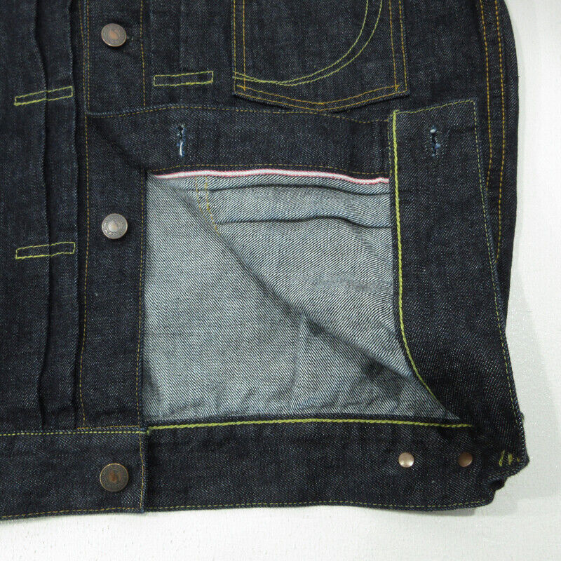 Momotaro Jeans Dotan Label Denim Jacket Navy Size 40 F093