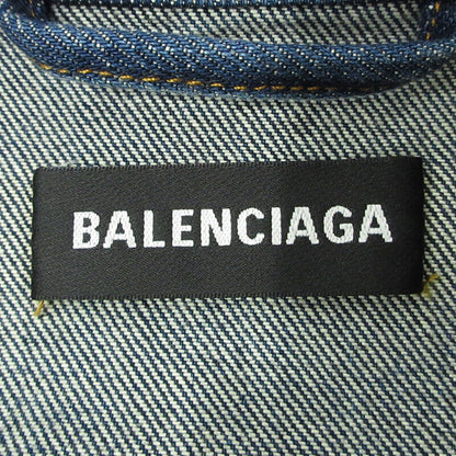 Balenciaga Uniform Logo Denim Jacket Blue Size 44 F108