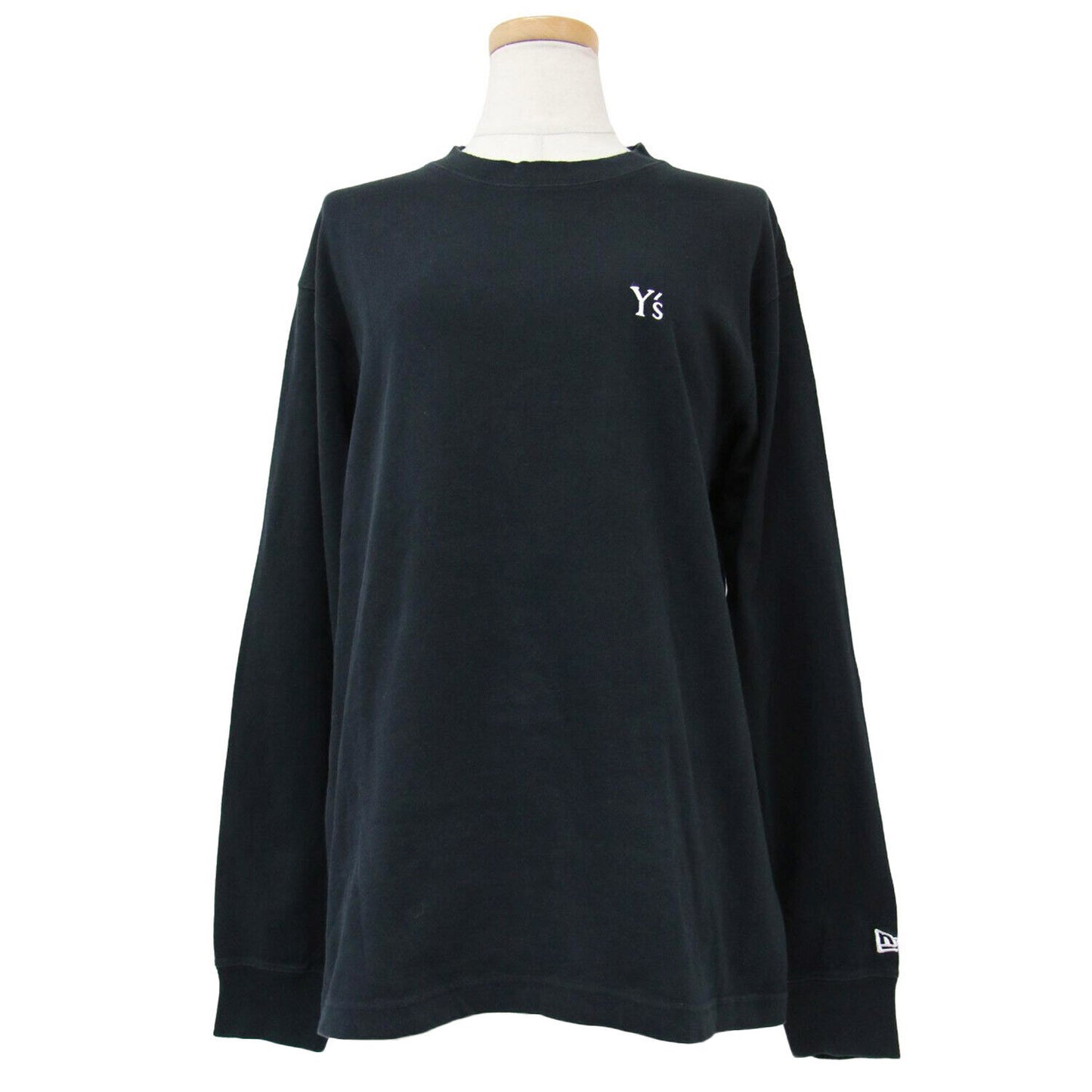 Ys Width T-Shirt Black Size 3 M Newera Long Sleeve Cotton Logo Embroidery Crew N