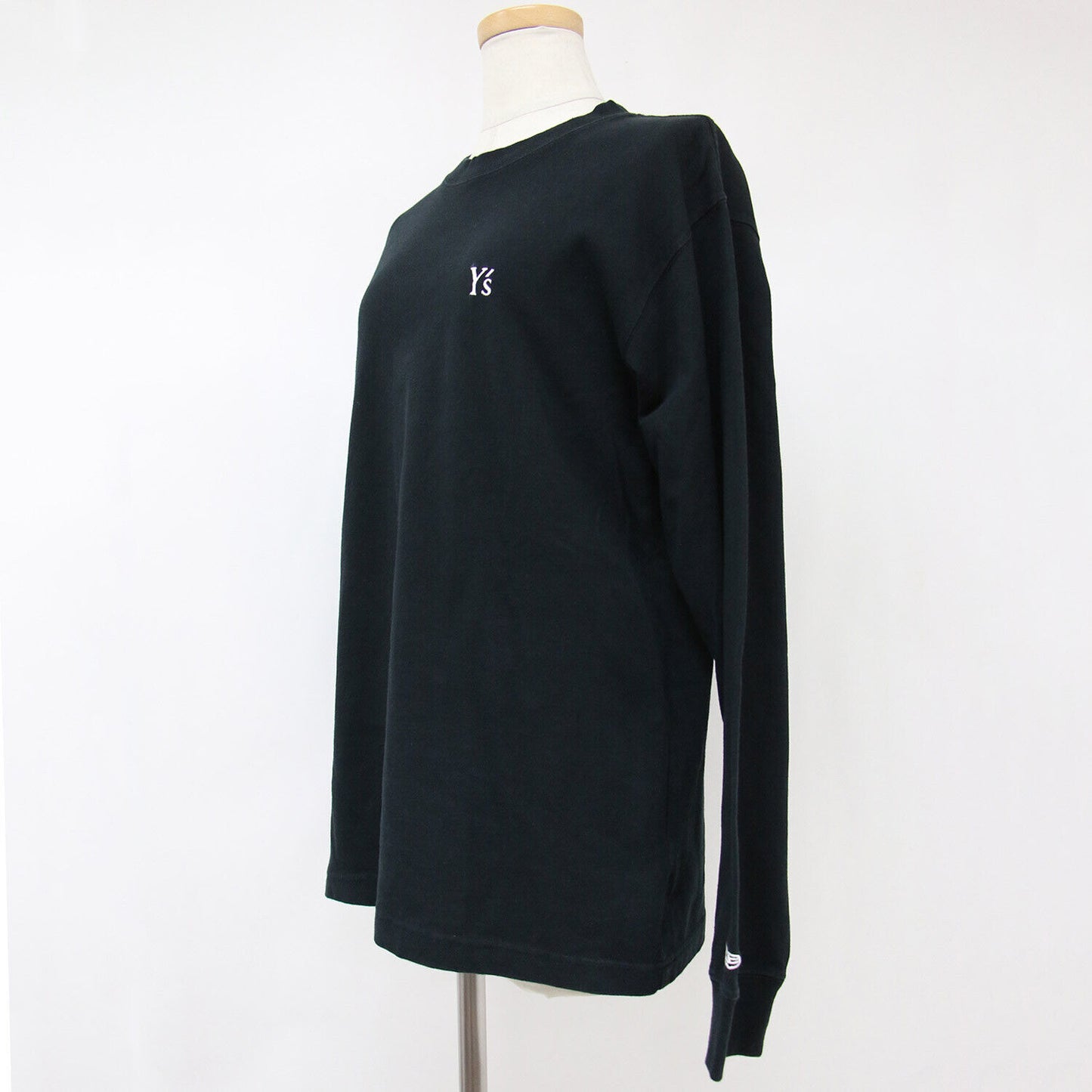 Ys Width T-Shirt Black Size 3 M Newera Long Sleeve Cotton Logo Embroidery Crew N