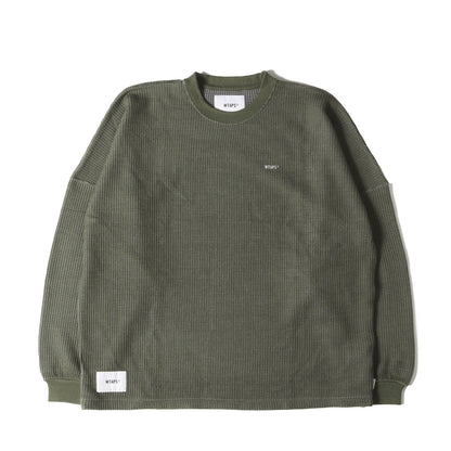 Wtaps Double Taps T-Shirt Size M 21AW Thermal Long Sleeve Waffle / Ls Peac Olive