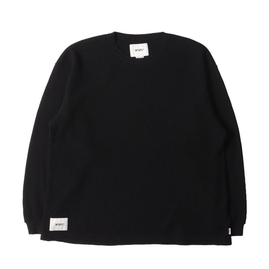 Wtaps Double Taps T-Shirt Size L 22SS Thermal Long Sleeve Waffle Ls Cotton Black