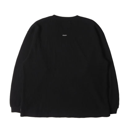 Wtaps Double Taps T-Shirt Size L 22SS Thermal Long Sleeve Waffle Ls Cotton Black