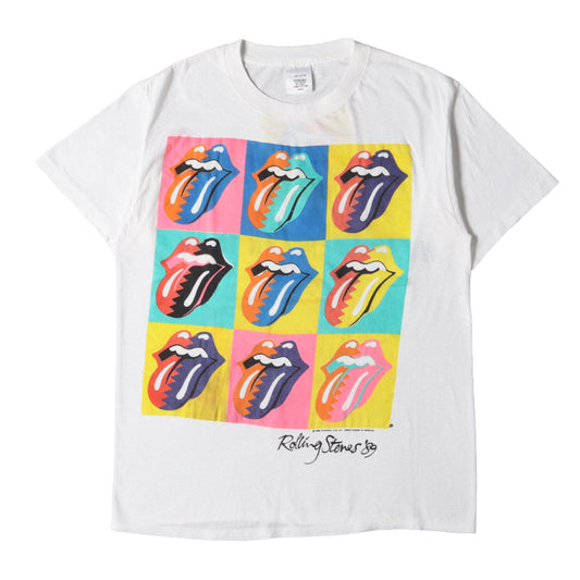 80S The Rolling Stones North American Tour 1989 T-Shirt White Size L 80