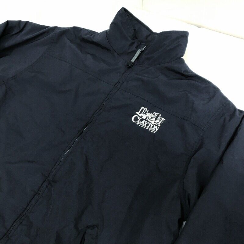 80 90 Corporate Embroidery Fleece Lining Nylon Jacket Dark Navy XXL Or Above Lon