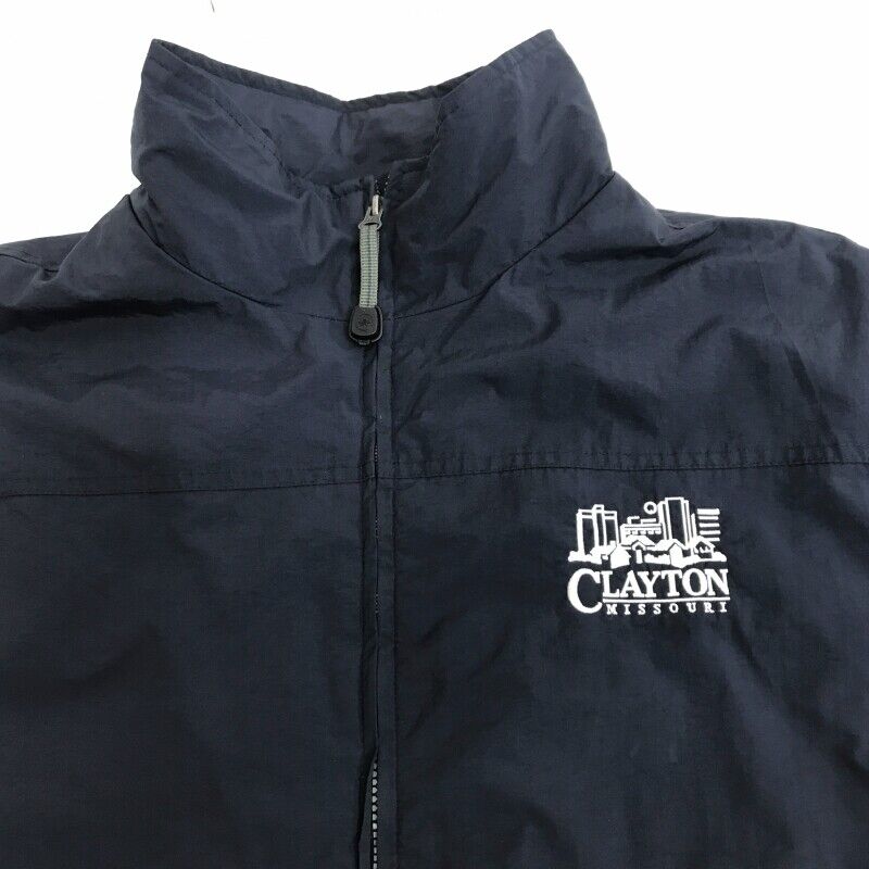 80 90 Corporate Embroidery Fleece Lining Nylon Jacket Dark Navy XXL Or Above Lon