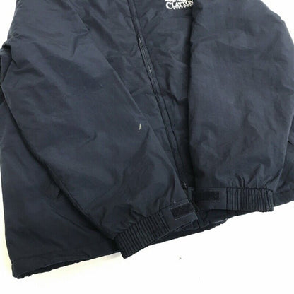 80 90 Corporate Embroidery Fleece Lining Nylon Jacket Dark Navy XXL Or Above Lon