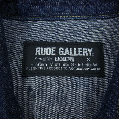 Rude Gallery Denim Jacket Leather Switching Western Indigo Blue Series 3 Men's