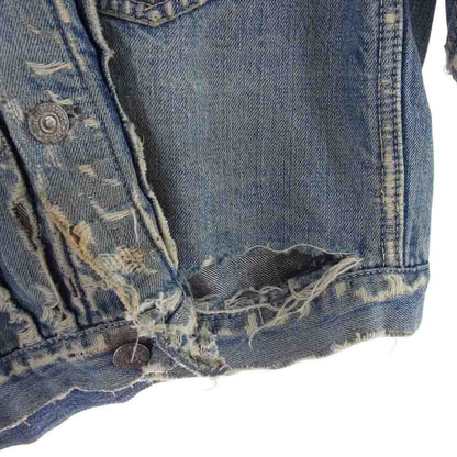 Levi's Denim Jacket Damaged Vintage Original 506Xx Button Back Engraved Claw Ind