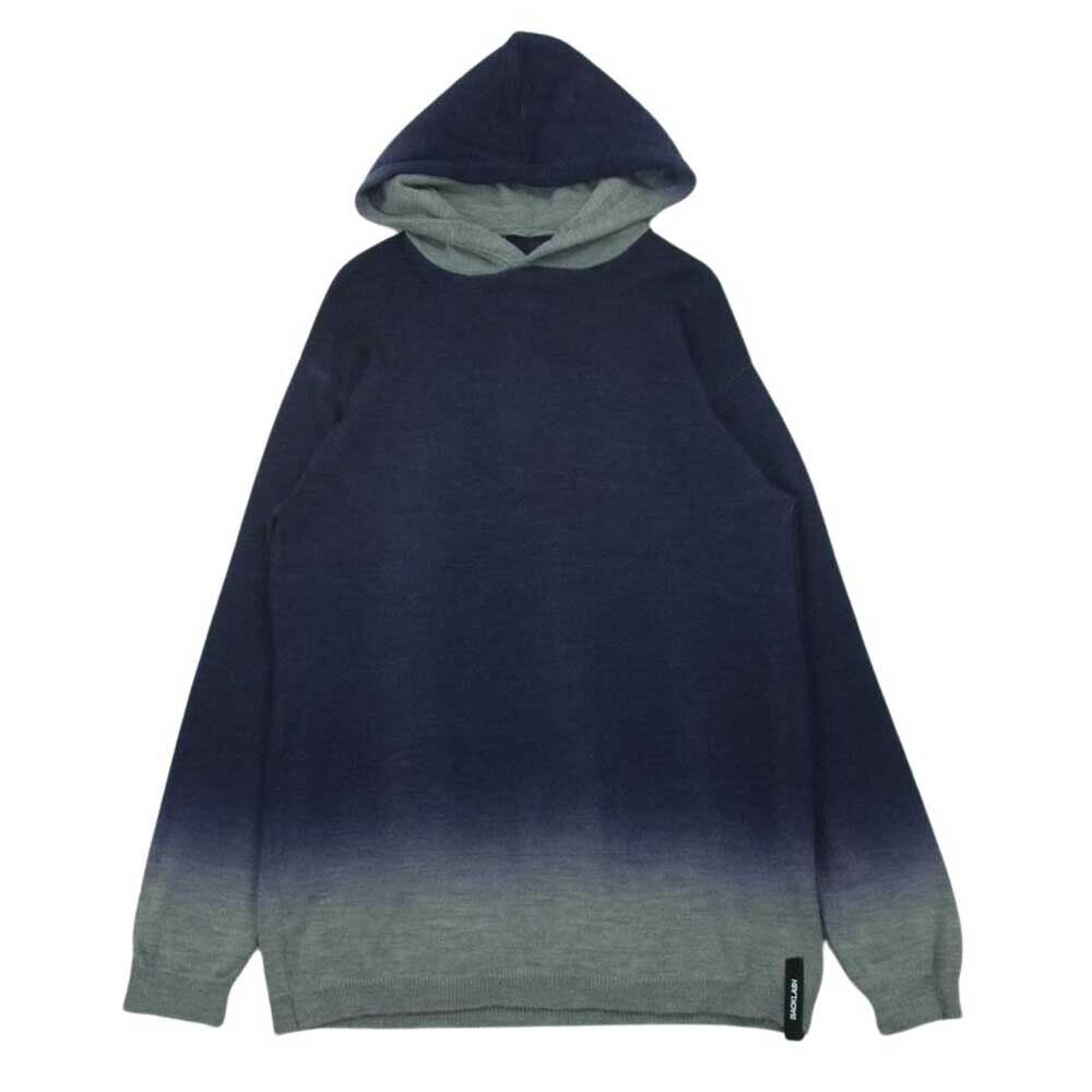 Isamukatayama Backlash Kn-768-01 Wool Alpaca Gradient Knit Parka Navy