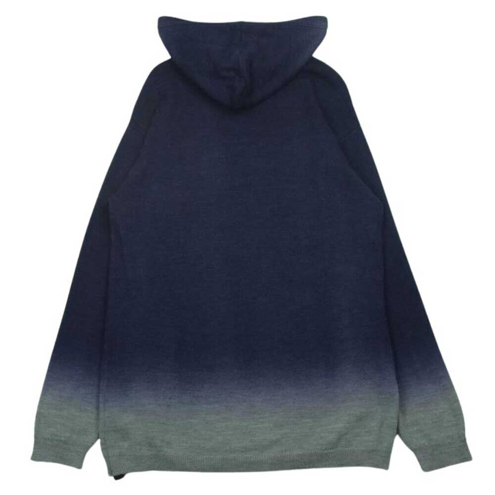 Isamukatayama Backlash Kn-768-01 Wool Alpaca Gradient Knit Parka Navy