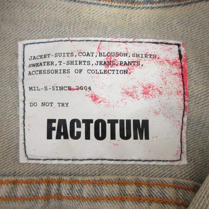 Factotum Beauty Youth Collaboration Denim Jacket G Distressed Suede Switching 46