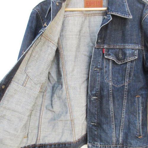 Edwin 503 Denim Jacket G Jean Mid Length Stainless Steel Collar M Indigo Blue Na