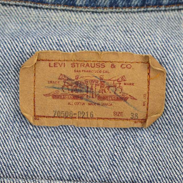 Levi's Vintage Denim Jacket Jean G 38 Blue 70506-0216 /Es Os Sh Men's Vector