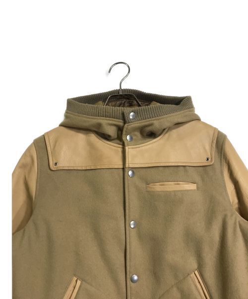 "Trendy Olive Green Hooded Stadium Jacket - Japan Cotton Blend - Casual Wear"