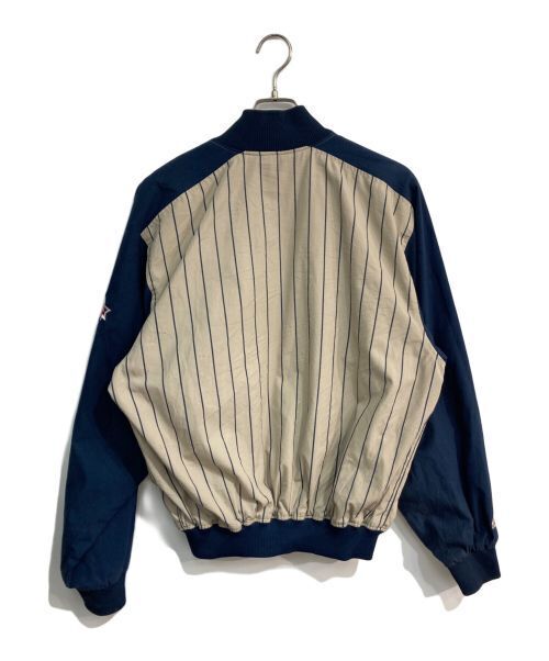 Yankees Pinstriped Sports Jacket Beige Navy Synthetic Japan Classic Style