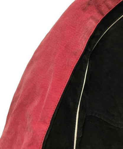 Youthful Red & Black Suede Raglan Stadium Jacket - Japan Sports Style