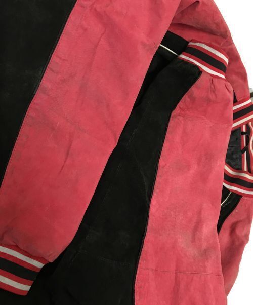 Youthful Red & Black Suede Raglan Stadium Jacket - Japan Sports Style