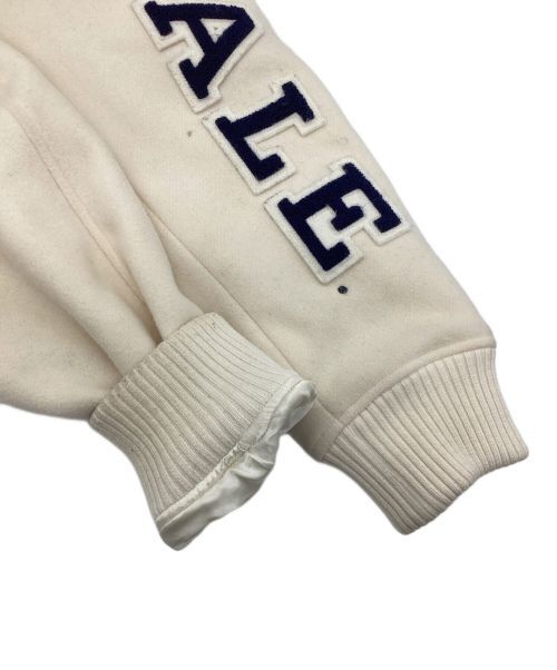 Yale Bulldog Varsity Jacket Cream Navy Cotton Blend - Japan Edition