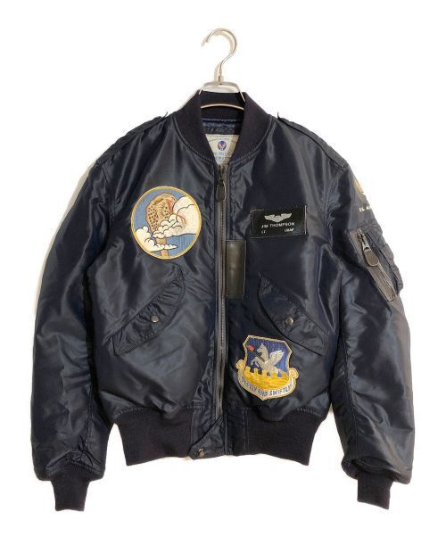 Japan Military-Style Type L-2A Bomber Jacket Dark Navy Satin Finish