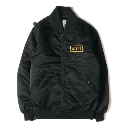 Wtaps Double Taps Jacket Size S Wtvua Patch Team Satin Stadium Jean Jk Black Out