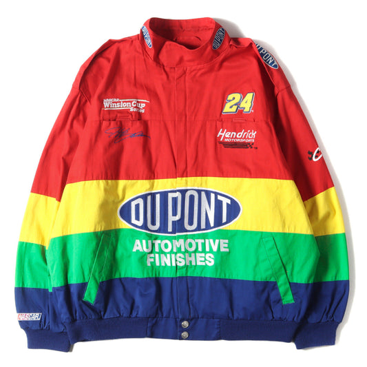 00S Chase Du Pont Jacket Size XL Racing Corporate Multicolor Rainbow U.S.Vintage