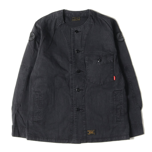 Wtaps Double Taps Jacket Size M With Crossbone Patch No Collar Military Shirt Sc