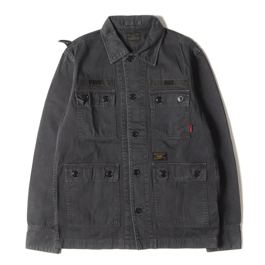 Wtaps Double Taps Jacket Size M Overdyed Cotton Twill Jungle Shirt L/S Black Out