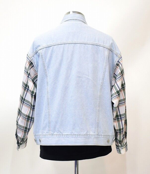 Mistergentleman Madras Check Slit Shoulder Denim Jacket