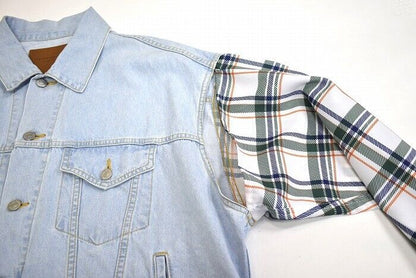 Mistergentleman Madras Check Slit Shoulder Denim Jacket