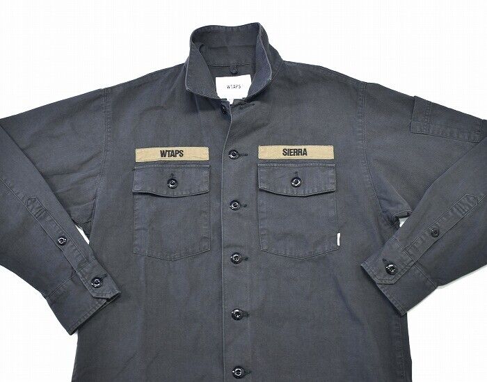 Wtaps Double Taps Buds Ls 01 Shirt. Cotton. Serge 191Brdt-Shm02 Long Sleeve Shir