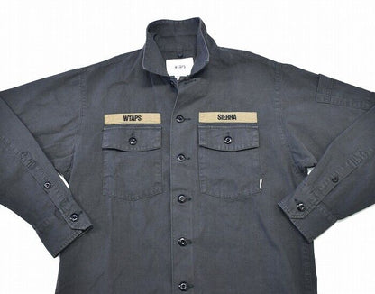 Wtaps Double Taps Buds Ls 01 Shirt. Cotton. Serge 191Brdt-Shm02 Long Sleeve Shir