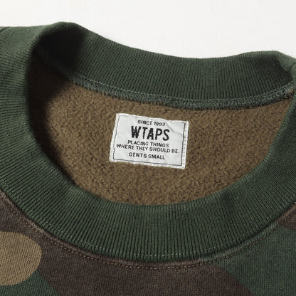 Wtaps Double Taps Sweatshirt Size S Woodland Camo College Logo Crew Neck Design