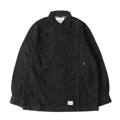 Wtaps Double Taps Shirt Size S 23Ss Work Denim Cbw Ls Black Tops Casual