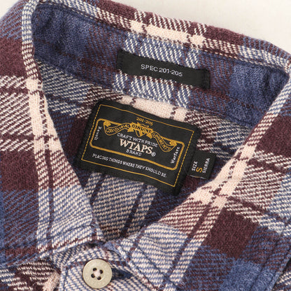 Wtaps Double Taps Shirt Size S Heavy Weight Check Flannel Union L/S 02 Navy Brow