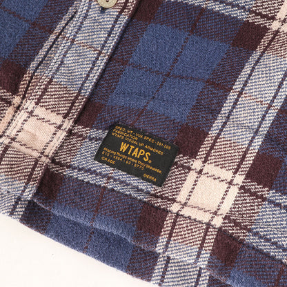 Wtaps Double Taps Shirt Size S Heavy Weight Check Flannel Union L/S 02 Navy Brow