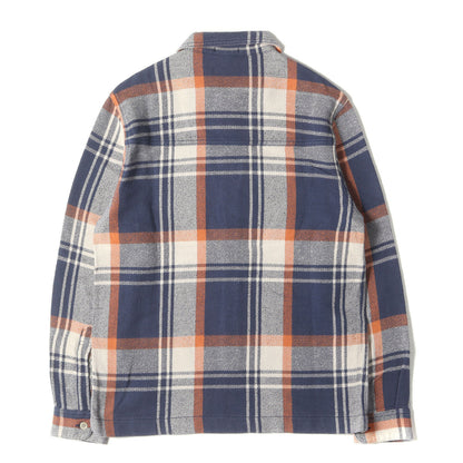 Wtaps Double Taps Shirt Size S Heavy Weight Check Flannel Union L/S Navy Orange