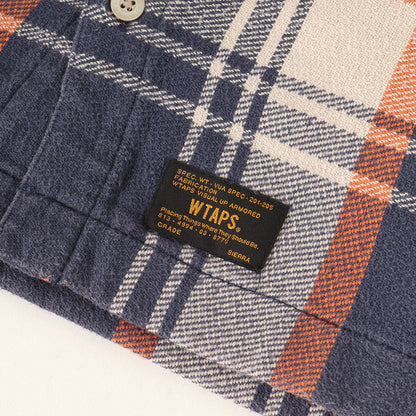 Wtaps Double Taps Shirt Size S Heavy Weight Check Flannel Union L/S Navy Orange