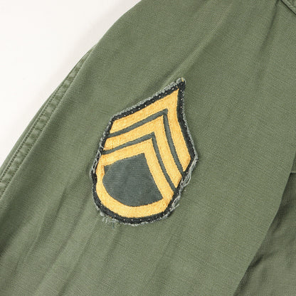 60S Us Army Actual 1St Late Cotton Satin Utility Long Sleeve Shirt Tube Olive Gr