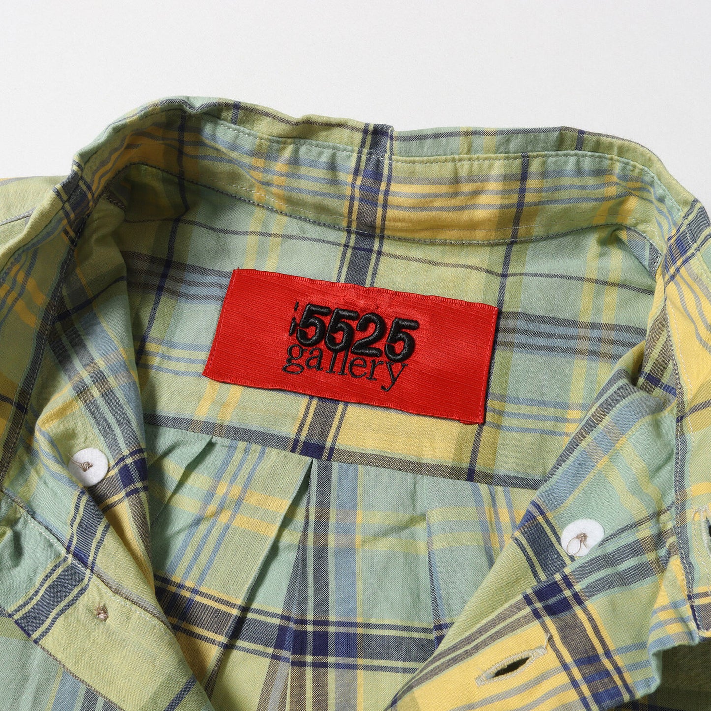 5525Gallery Shirt Size S/M 22Ss Madras Check Button Down Cotton Silk Short Sleev