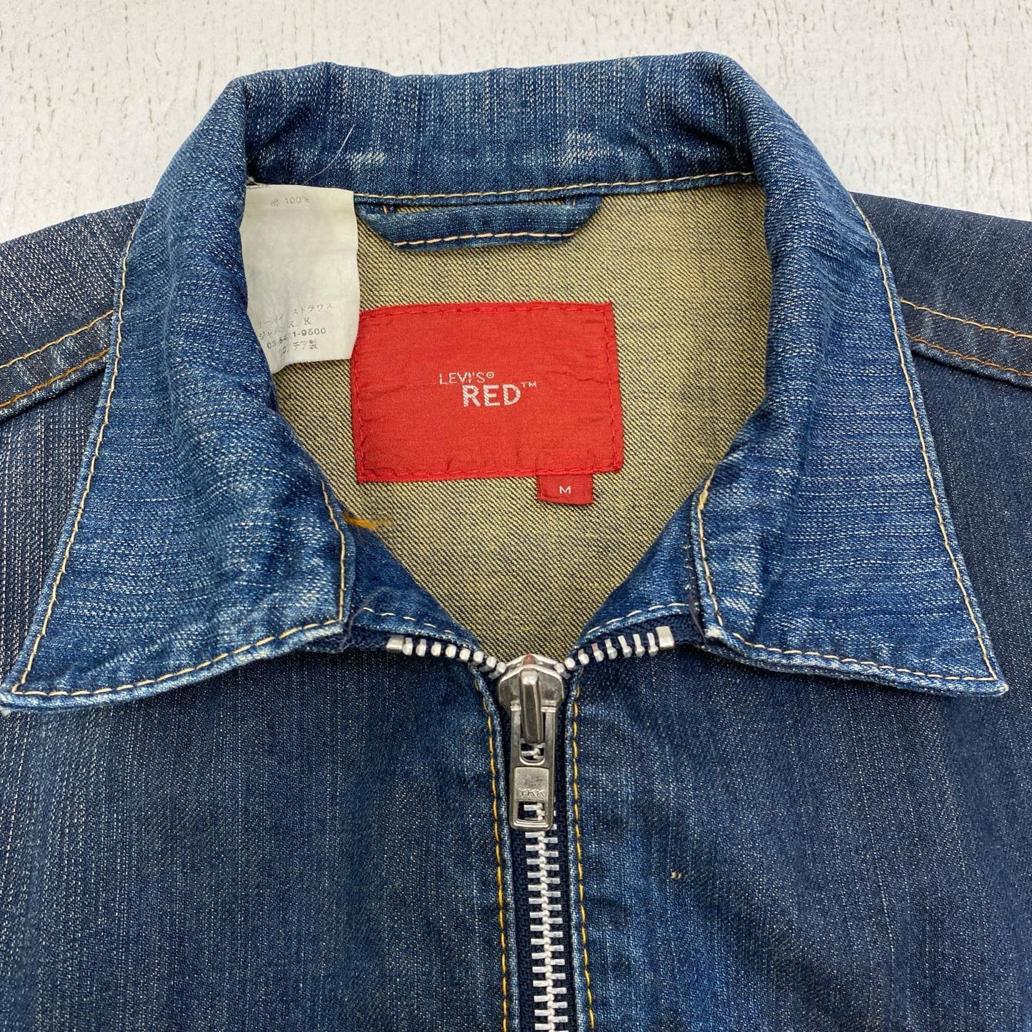 Levi's Red Zip Denim Jacket Indigo Size M Kakogawa Store