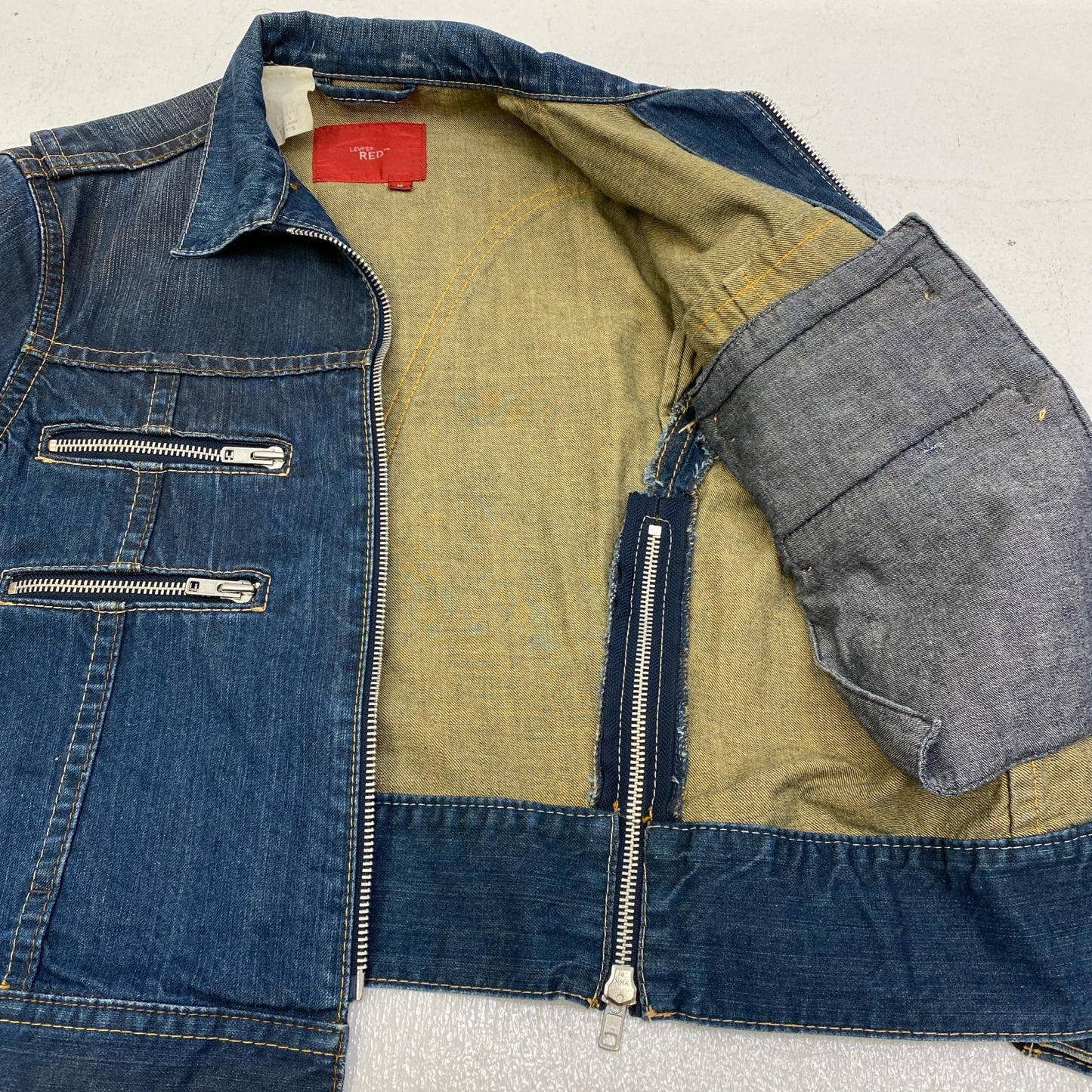 Levi's Red Zip Denim Jacket Indigo Size M Kakogawa Store