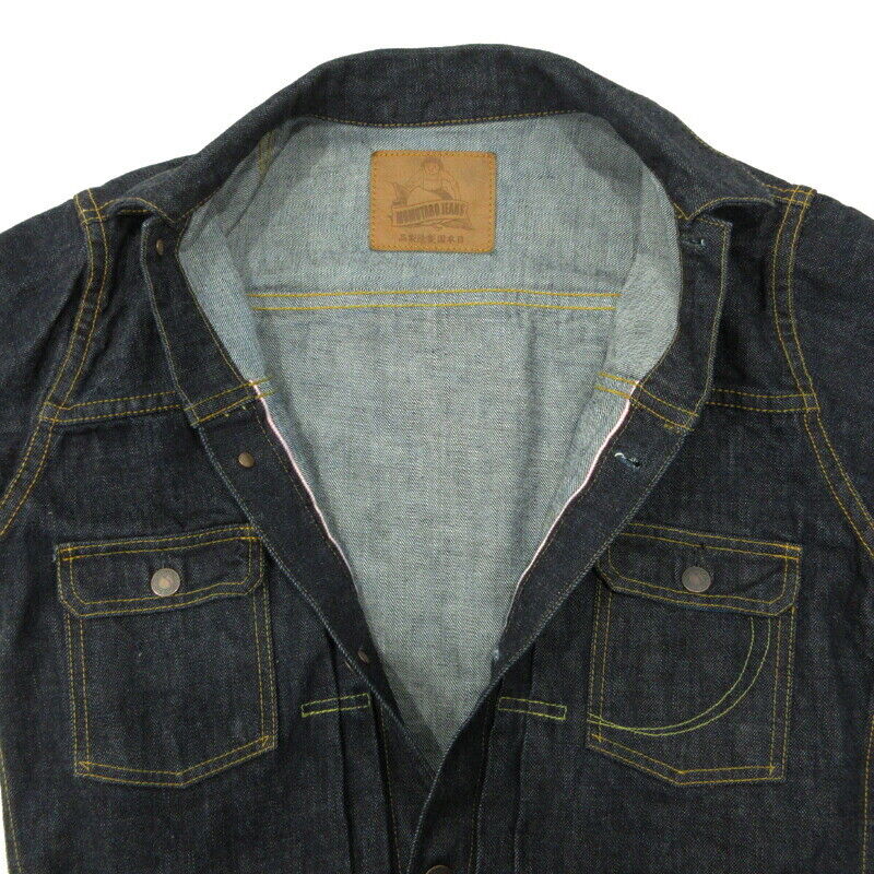 Momotaro Jeans Dotan Label Denim Jacket Navy Size 40 F093