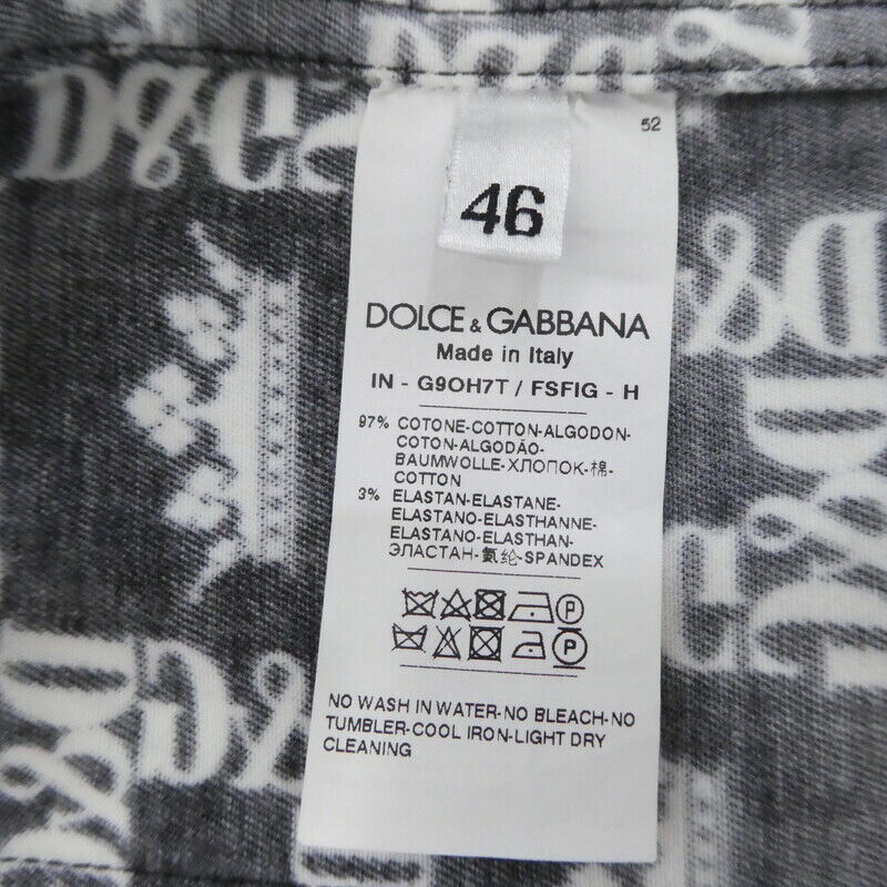 Dolce Gabbana Logo Check Denim Jacket All-Over Pattern Trucker G90H7T/Fsfig Dome